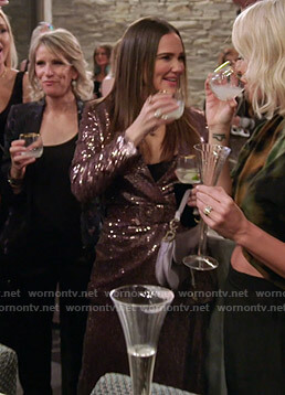 Meredith’s pink sequin belted jacket and pants on The Real Housewives of Salt Lake City