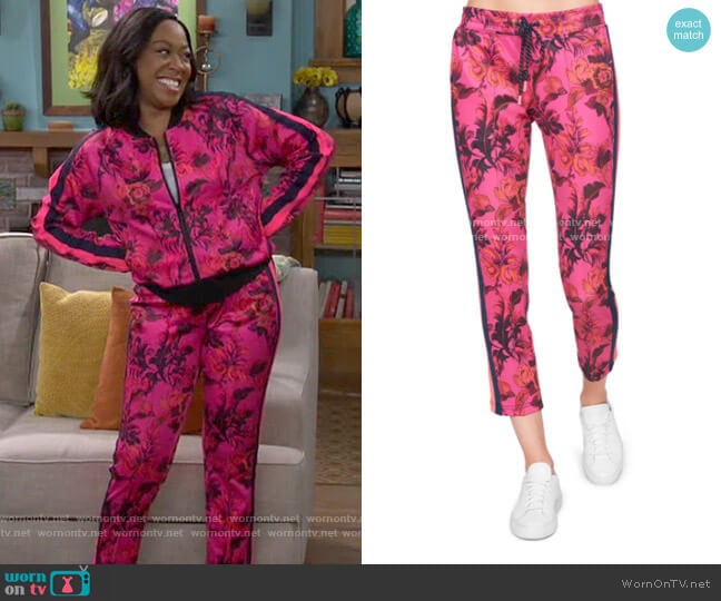 Pam & Gela Pink Paradise Crop Track Pants worn by Tina Butler (Tichina Arnold) on The Neighborhood
