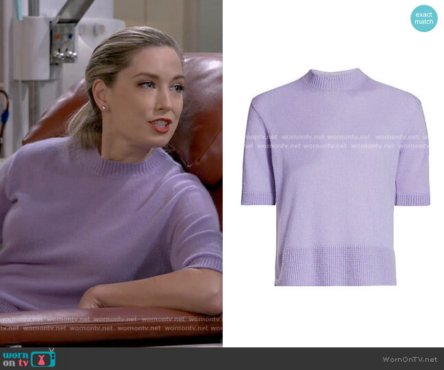 Piazza Sempione Short-Sleeve Cashmere Mockneck Sweater worn by Samantha (Briga Heelan) on B Positive