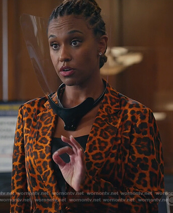 Rachel’s leopard print blazer on All Rise