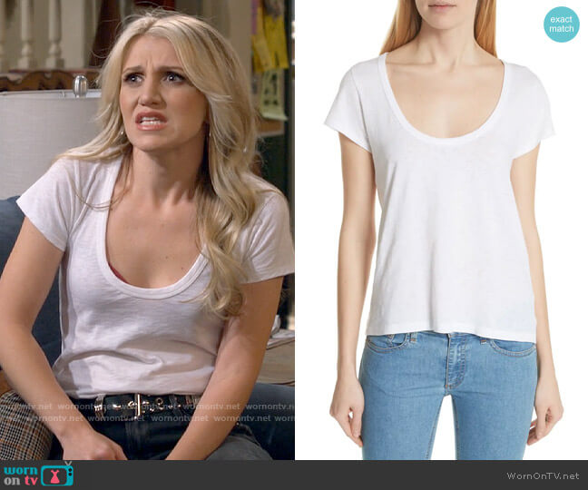 Rag & Bone The Slub U Neck Tee worn by Gina Dabrowski (Annaleigh Ashford) on B Positive