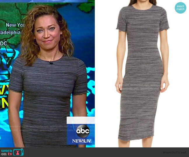 Reformation Perry Rib Midi Dress worn by Ginger Zee on Good Morning America