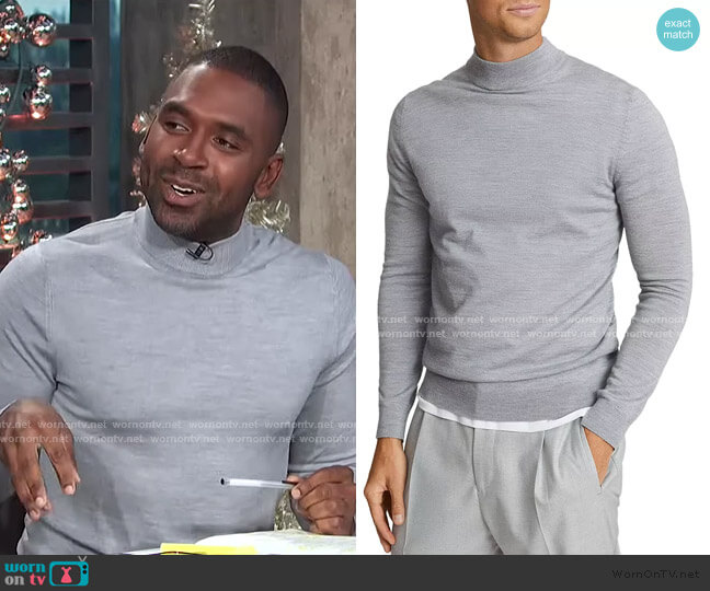 Reiss Slim Fit Wool Turtleneck Sweater worn by Justin Sylvester on E! News