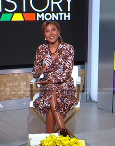Robin’s houndstooth shirtdress on Good Morning America