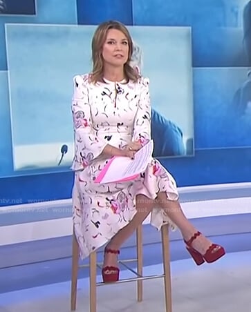 Savannah’s white floral keyhole dress on Today
