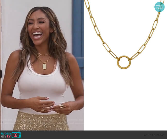 Shalla Wista Gold Tyler Choker worn by Tayshia Adams on The Bachelorette