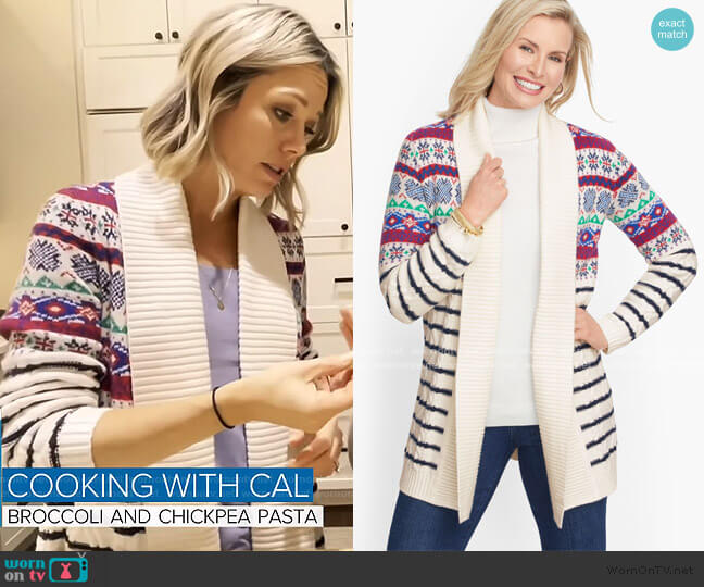 Talbots Cozy Cableknit Flyaway Cardigan worn by Dylan Dreyer on Today