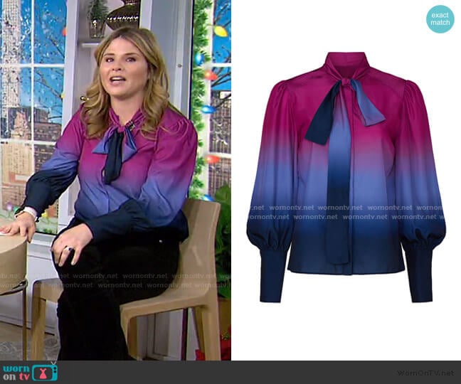 Tanya Taylor Susan Ombre Top worn by Jenna Bush Hager on Today