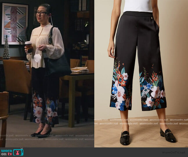 Ted Baker Jamboree printed culottes worn by Sherri Kansky (Ruthie Ann Miles) on All Rise