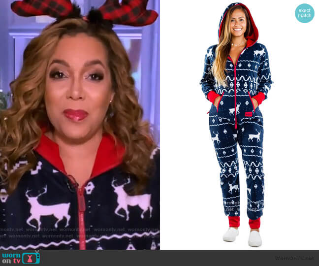 Tipsy Elves Blue Reindeer Jumpsuit worn by Sunny Hostin on The View