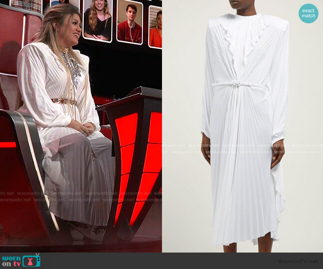 Vetements Draped Pleated Midi Dress worn by Kelly Clarkson on The Voice