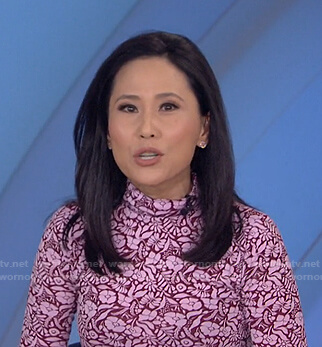Vicky’s pink floral print turtleneck top on Today