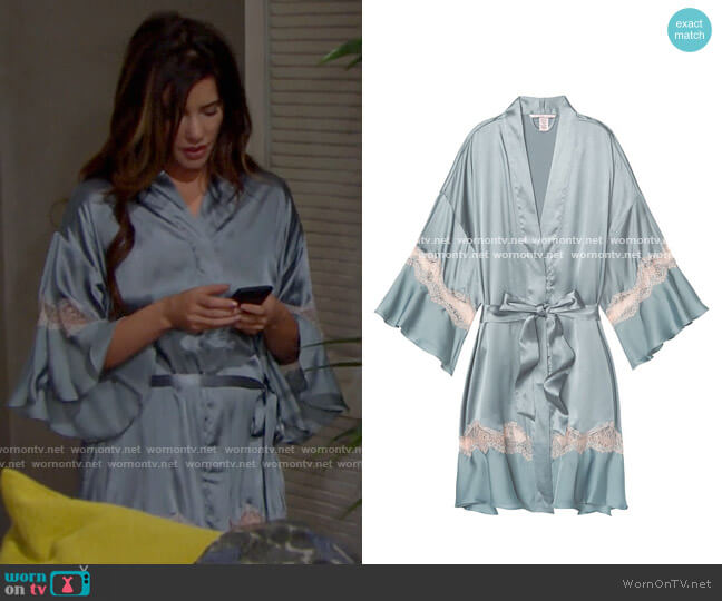 Victoria's Secret Flounce Kimono Robe worn by Steffy Forrester (Jacqueline MacInnes Wood) on The Bold and the Beautiful