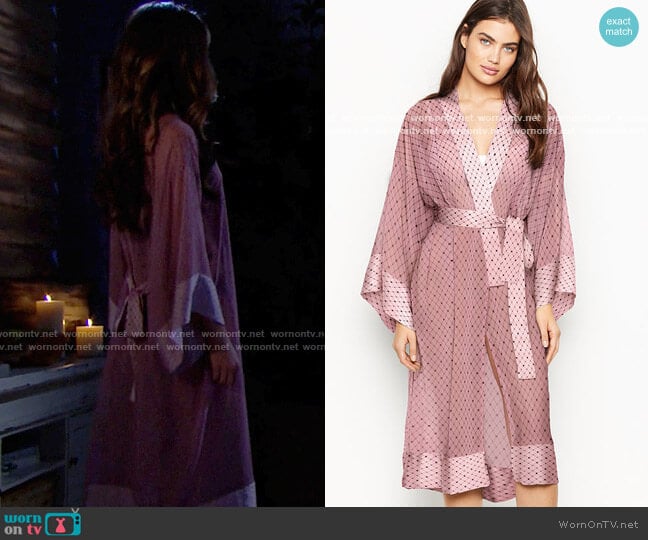 Long Kimono Robe Victorias Secret worn by Steffy Forrester (Jacqueline MacInnes Wood) on The Bold and the Beautiful