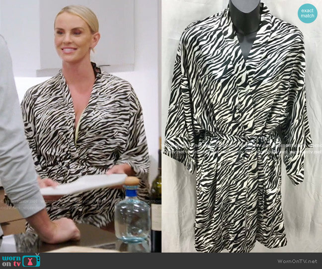Victoria's Secret Zebra Print Short Robe worn by Whitney Rose on The Real Housewives of Salt Lake City