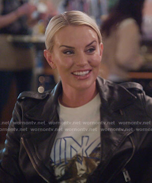 Whitney’s white tiger print tee on The Real Housewives of Salt Lake City
