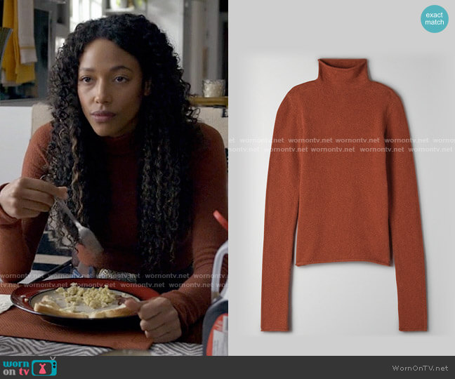 Wilfred Darling Sweater in Rustwood worn by Cassie Dewell (Kylie Bunbury) on Big Sky