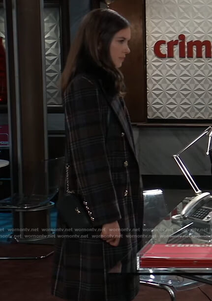 Willow’s grey plaid coat on General Hospital