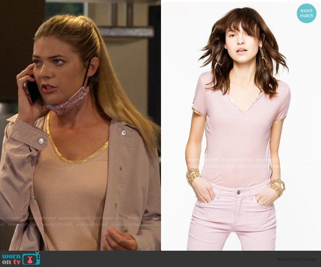 Zadig & Voltaire Tino Foil Tee worn by Tami Tamietti (Kate Miner) on Shameless