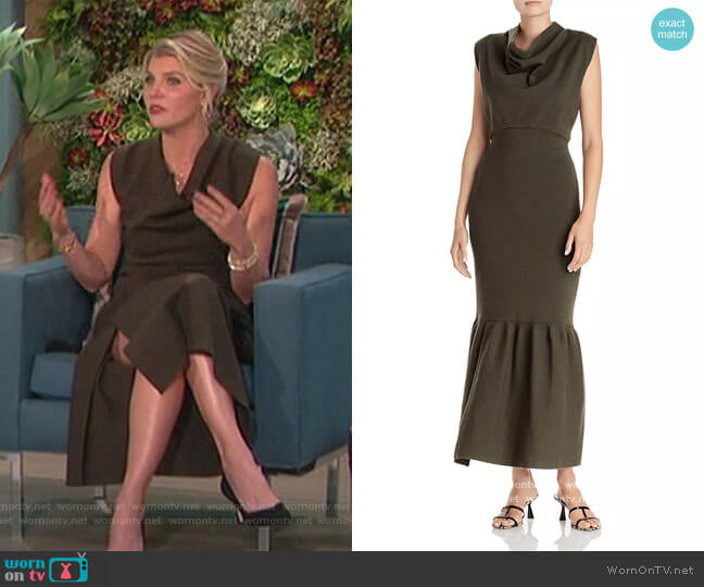 3.1 Phillip Lim Military Cowl-Neck Ribbed Dress worn by Amanda Kloots on The Talk