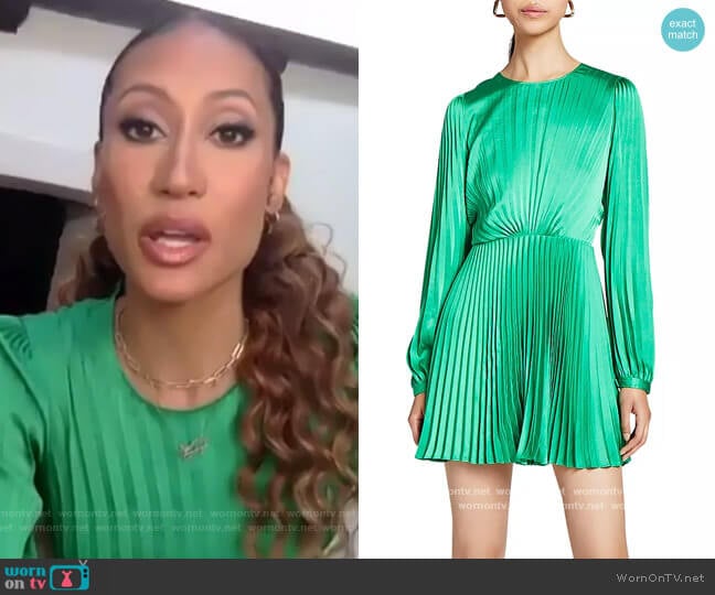 A.L.C. Tavi Pleated Mini Dress worn by Elaine Welteroth on The Talk