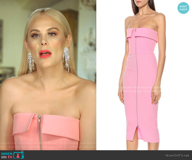 Alex Perry Moore Midi Dress worn by Kameron Westcott on The Real Housewives of Dallas
