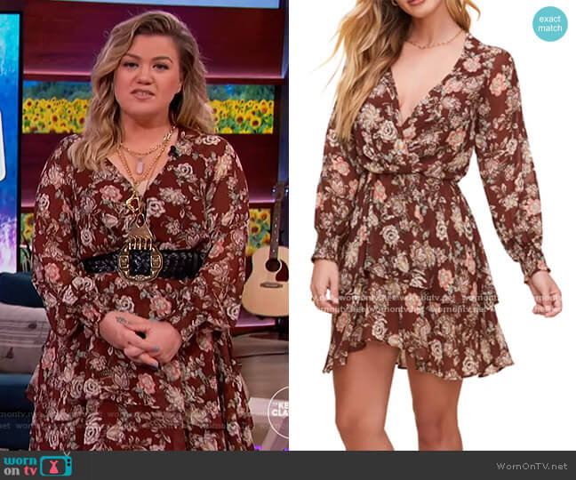 ASTR The Label Scarlet Long Sleeve Minidress worn by Kelly Clarkson on The Kelly Clarkson Show