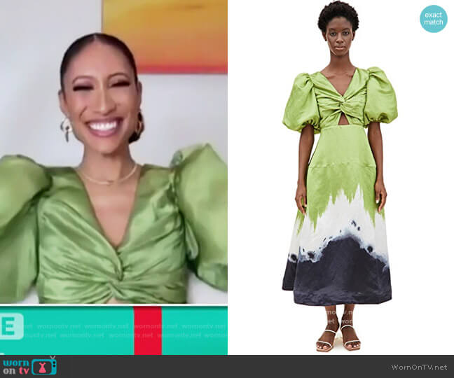 Aje Arcadian Knot Dress worn by Elaine Welteroth on The Talk