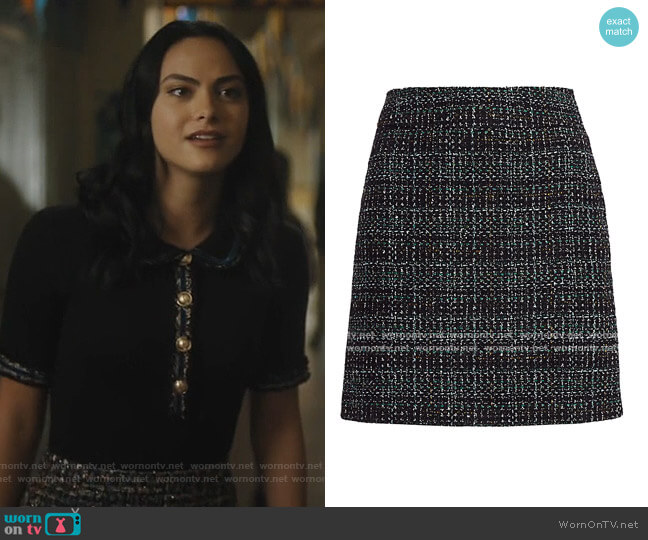 Akris Punto Tweed Pencil Skirt worn by Veronica Lodge (Camila Mendes) on Riverdale