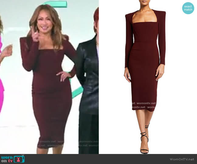 Alex Perry Square Neck Dress worn by Carrie Inaba on The Talk