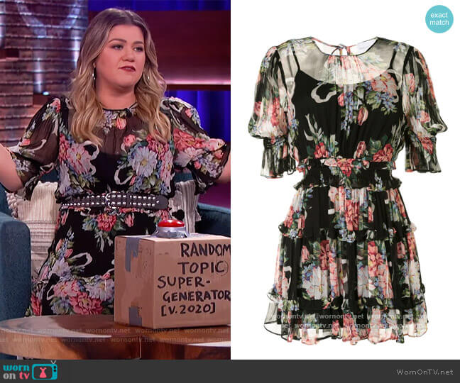 Alice McCall Pretty Things Mini Dress worn by Kelly Clarkson on The Kelly Clarkson Show