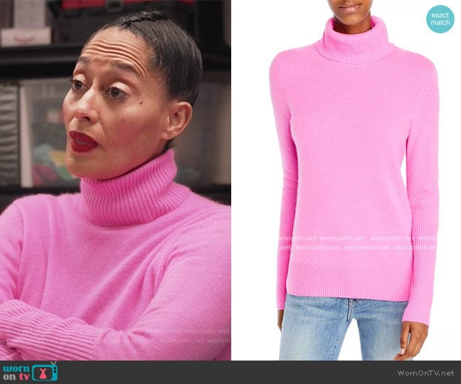 Aqua Cashmere Cashmere Turtleneck Sweater worn by Rainbow Johnson (Tracee Ellis Ross) on Black-ish