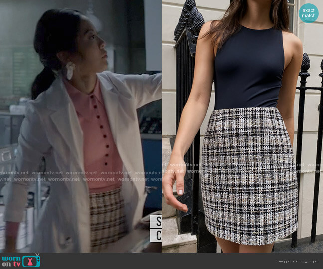 Babaton Little Tweed Skirt worn by Mary Hamilton (Nicole Kang) on Batwoman