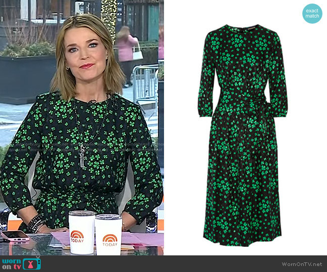 Vanessa Seward Aurore Printed Midi Dress worn by Savannah Guthrie on Today