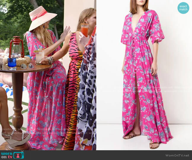 Carolina Herrera Floral Print Maxi Dress worn by Kameron Westcott on The Real Housewives of Dallas