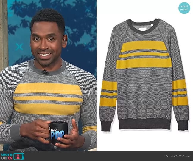 Billy Reid Cotton Silk Long Sleeve Crew Neck Sweater worn by Justin Sylvester on E! News