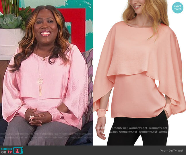 DKNY Long-Sleeve Cape Top worn by Sheryl Underwood on The Talk