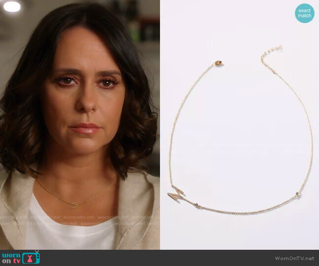 Anthropologie Delicate Monogram Necklace worn by Maddie Kendall (Jennifer Love Hewitt) on 9-1-1