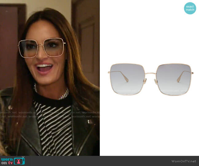 Dior Square Metal Sunglasses worn by Lisa Barlow on The Real Housewives of Salt Lake City