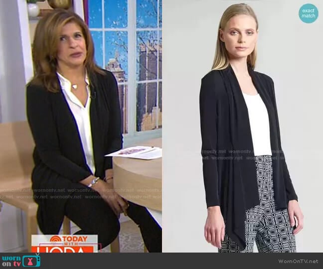Clara Sunwoo Drape Tunic Cardigan worn by Hoda Kotb on Today