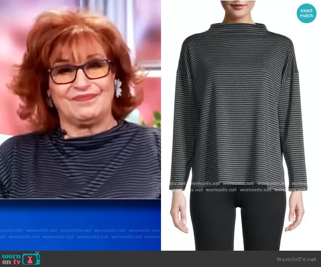 Eileen Fisher Striped Funnel Neck Top worn by Joy Behar on The View
