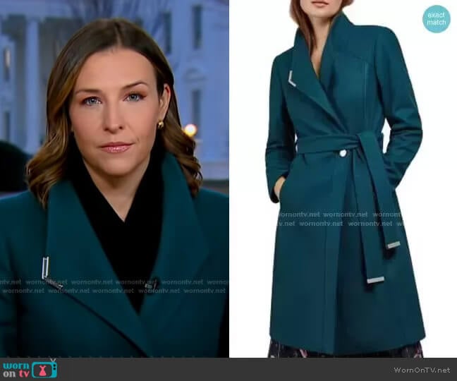Ted Baker Ellgenic Long Belted Coat worn by Mary Bruce on Good Morning America