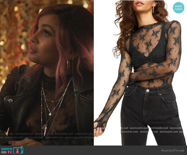 Free People Lady Lux Layering Top worn by Toni Topaz (Vanessa Morgan) on Riverdale