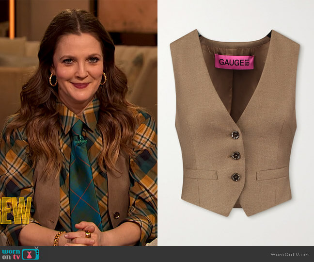 Gauge81 Toluca wool and cashmere-blend vest worn by Drew Barrymore on The Drew Barrymore Show