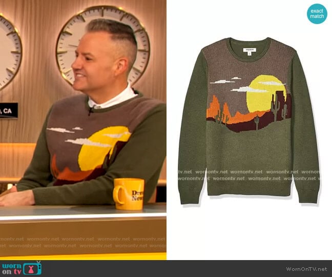 Goodthreads Soft Cotton Crewneck Sweater worn by Ross Mathews on The Drew Barrymore Show