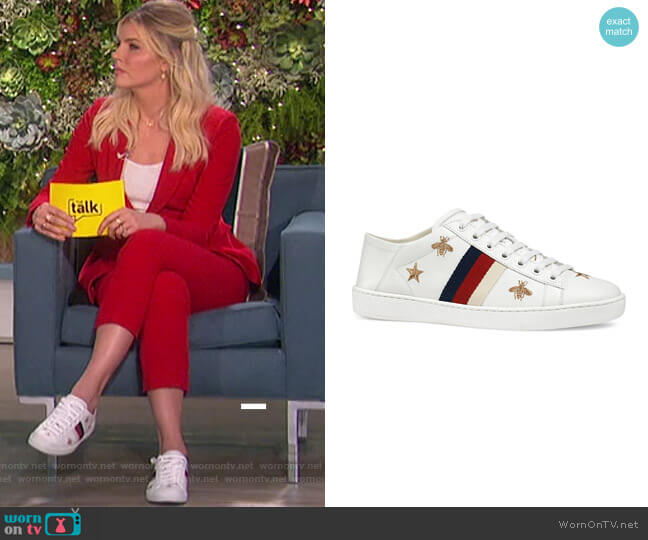 Gucci New Ace Sneakers With Bees And Stars worn by Amanda Kloots on The Talk