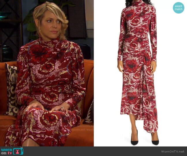 A.L.C. Isabella Floral Asymmetrical Maxi Dress worn by Nicole Walker (Arianne Zucker) on Days of our Lives