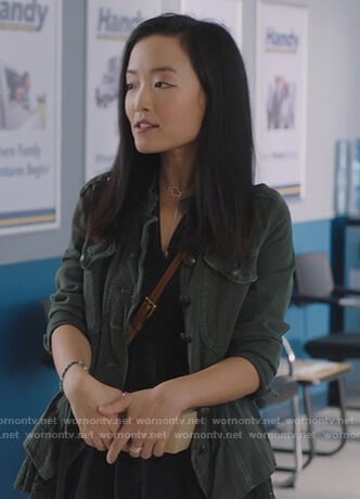 Janet’s lace trim jacket on Kims Convenience