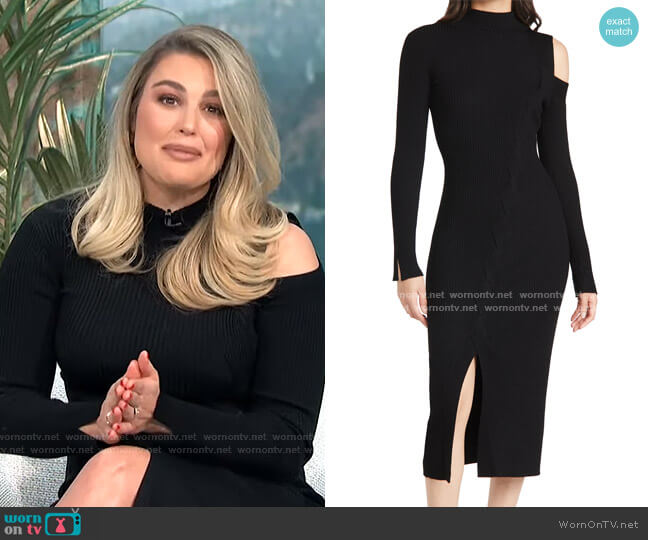 Jonathan Simkhai Aurora Ribbed Cable Dress worn by Carissa Loethen Culiner on E! News