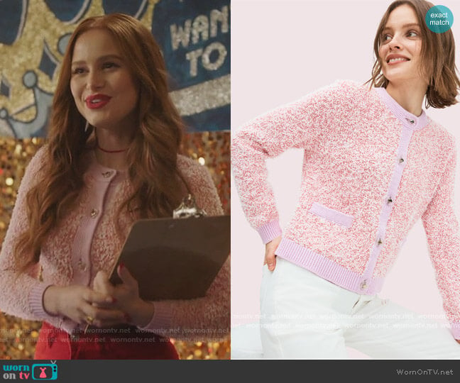 Kate Spade Knit Tweed Cardigan worn by Cheryl Blossom (Madelaine Petsch) on Riverdale